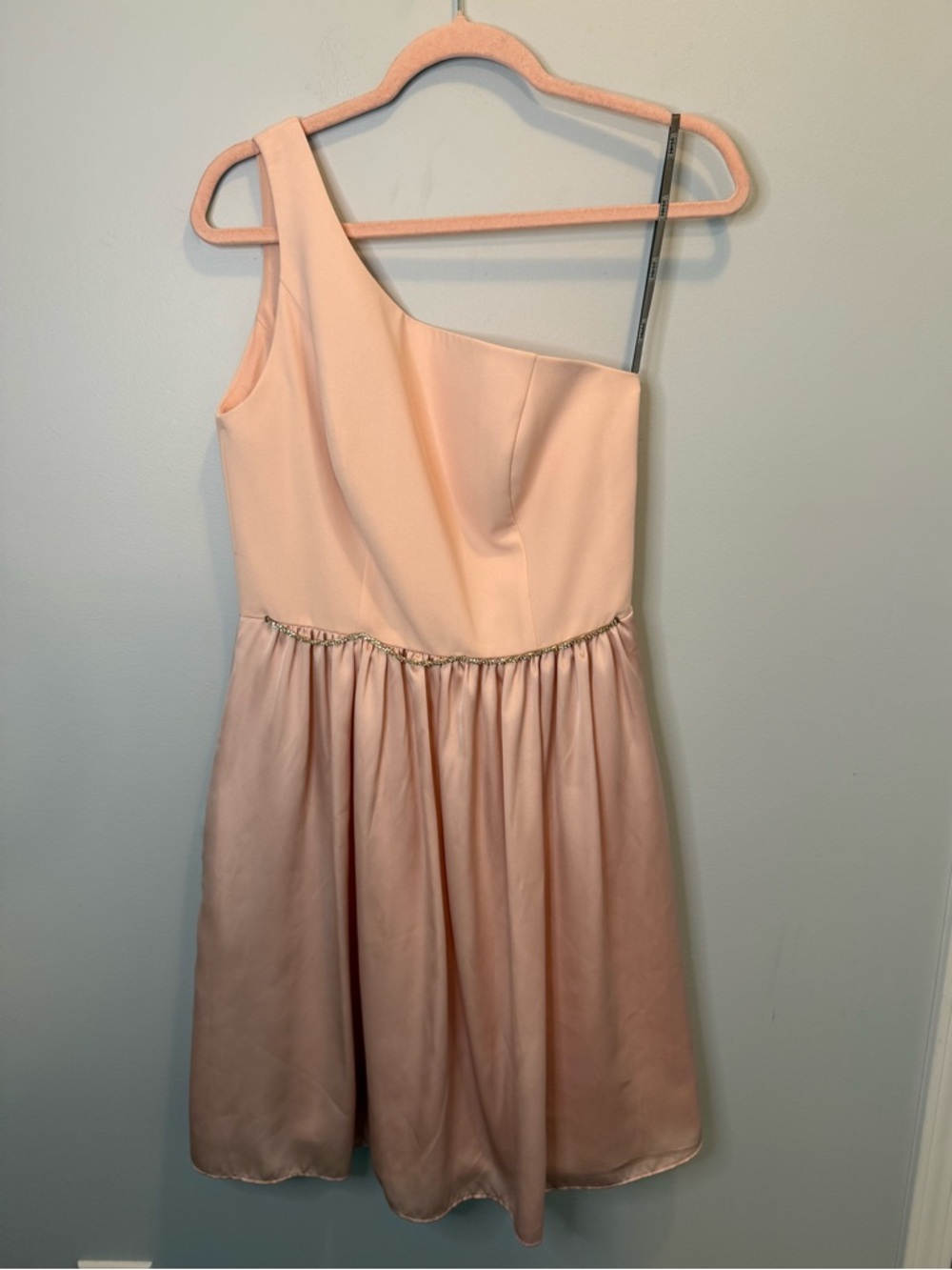 White by Vera Wang Blush One‑Shoulder Party Dress Coquette Girl